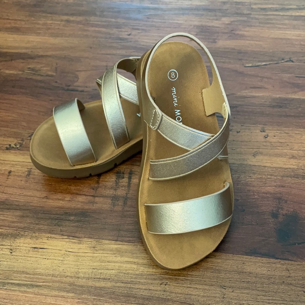 Mini Moda Toddler Sandals in Rose Gold, 8, NIB